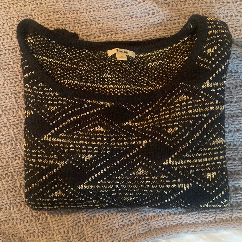 Black and gold holiday sweater